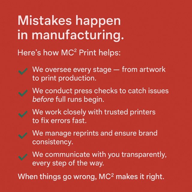 Mistakes do happen in manufacturing So when things do go wrong MC2 print makes it right 💯