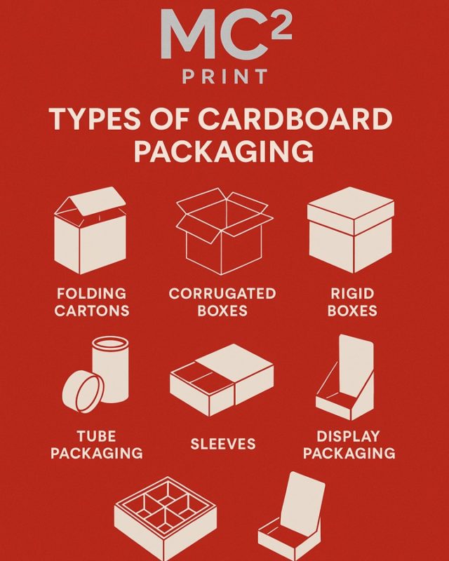 Types of Cardboard Packaging 😊🟥1. Folding Cartons🟥 2. Corrugated Boxes (Shippers or Mailers)🟥 3. Rigid Boxes 🟥 4. Tube Packaging 🟥 5. Sleeves and Belly Band🟥 6. Inserts & Dividers🟥 7. Display Packaging (Point of Sale Units)www.mc2.co.nz